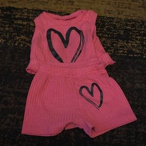 Pink Baby Outfit with Heart Design